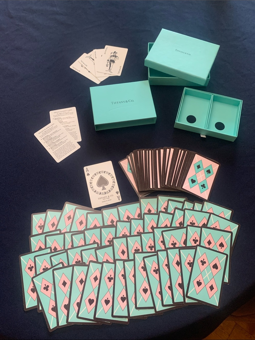 Tiffany & Co. Turquoise and Pink Luxury Playing Card Set with Branded Box 514